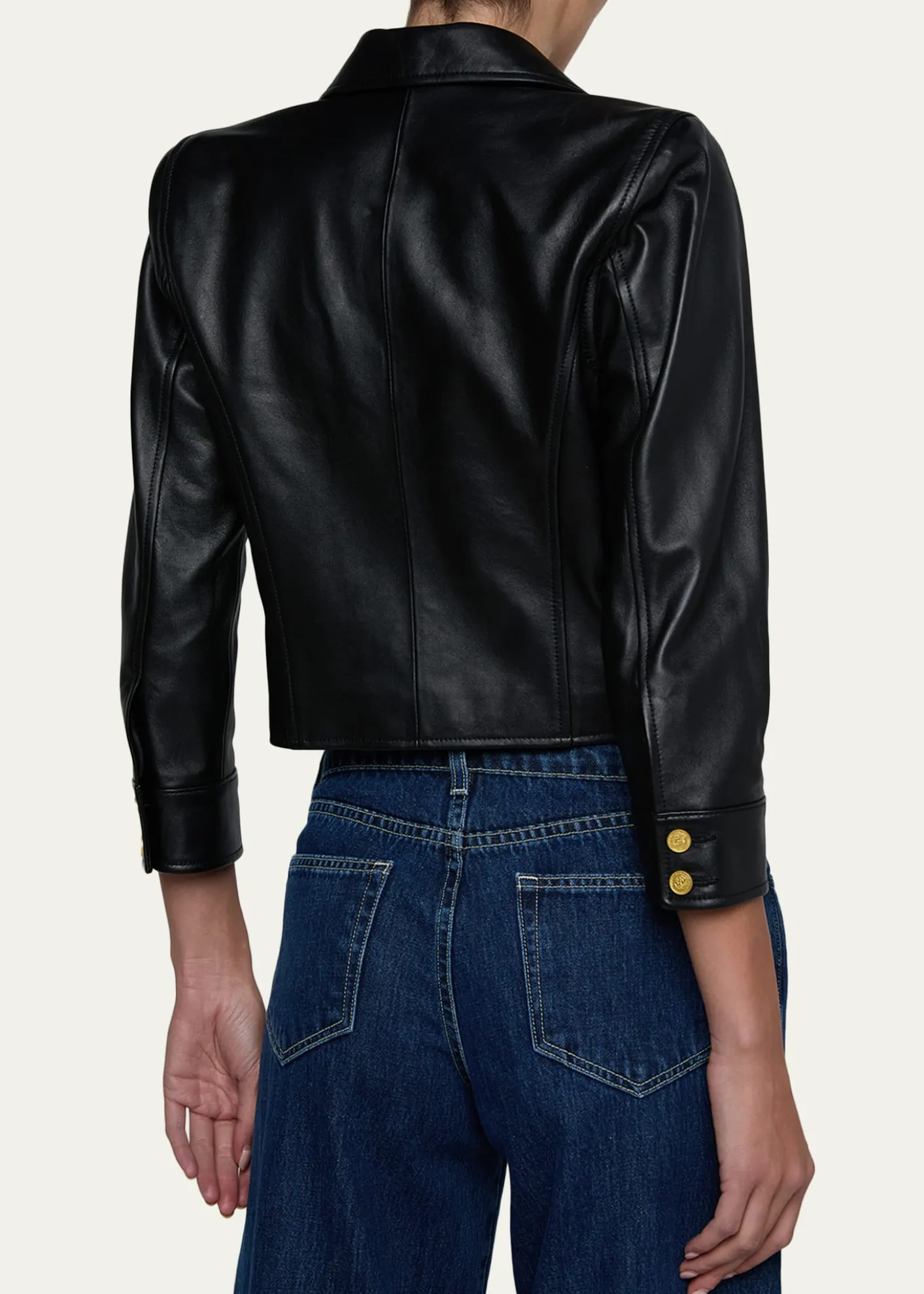 L'AgenceKumi Cropped Leather Jacket