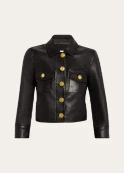 L'AgenceKumi Cropped Leather Jacket