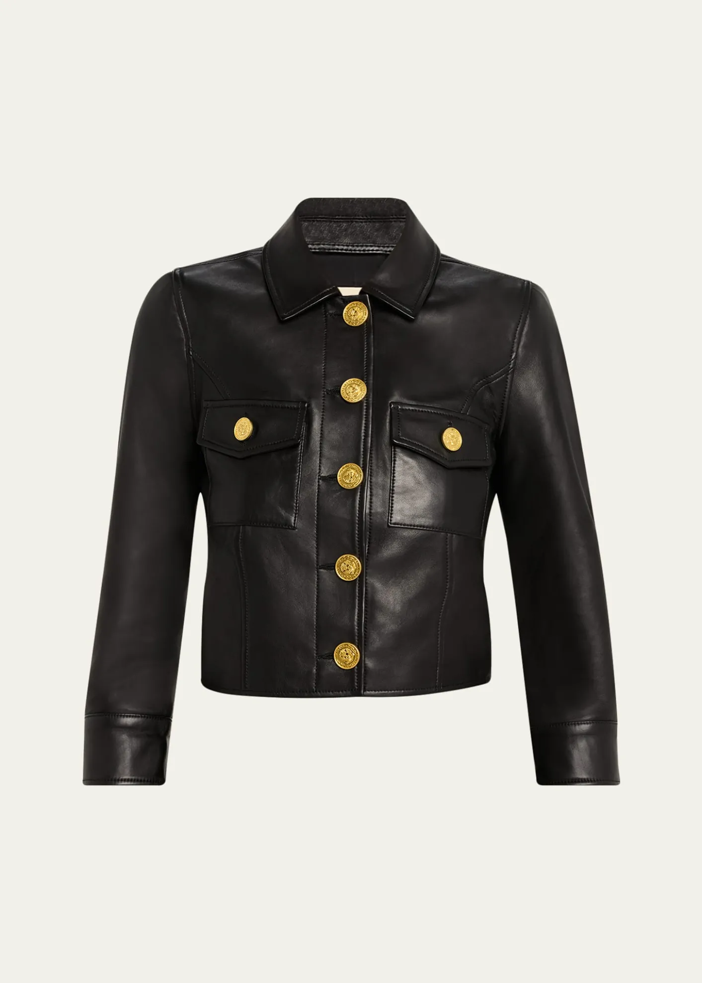 L'AgenceKumi Cropped Leather Jacket