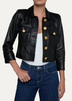 L'AgenceKumi Cropped Leather Jacket