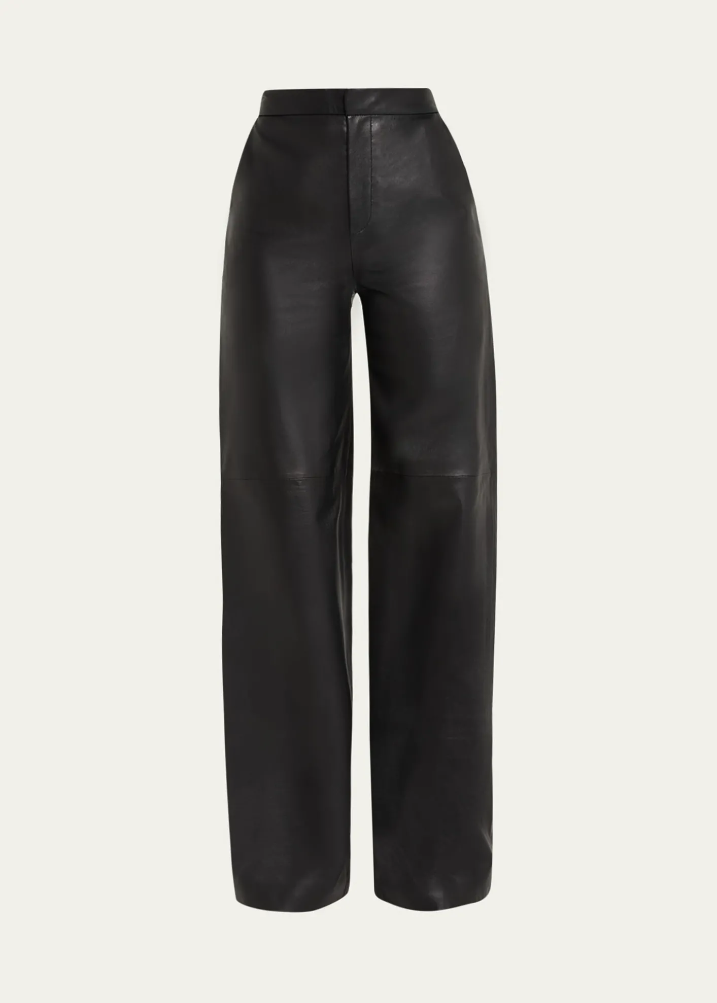 L'AgenceLivvy Mid-Rise Straight-Leg Leather Trousers