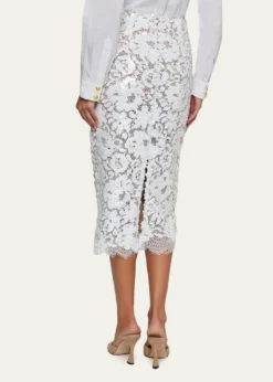 L'AgenceMakena Sequined Lace Pencil Skirt