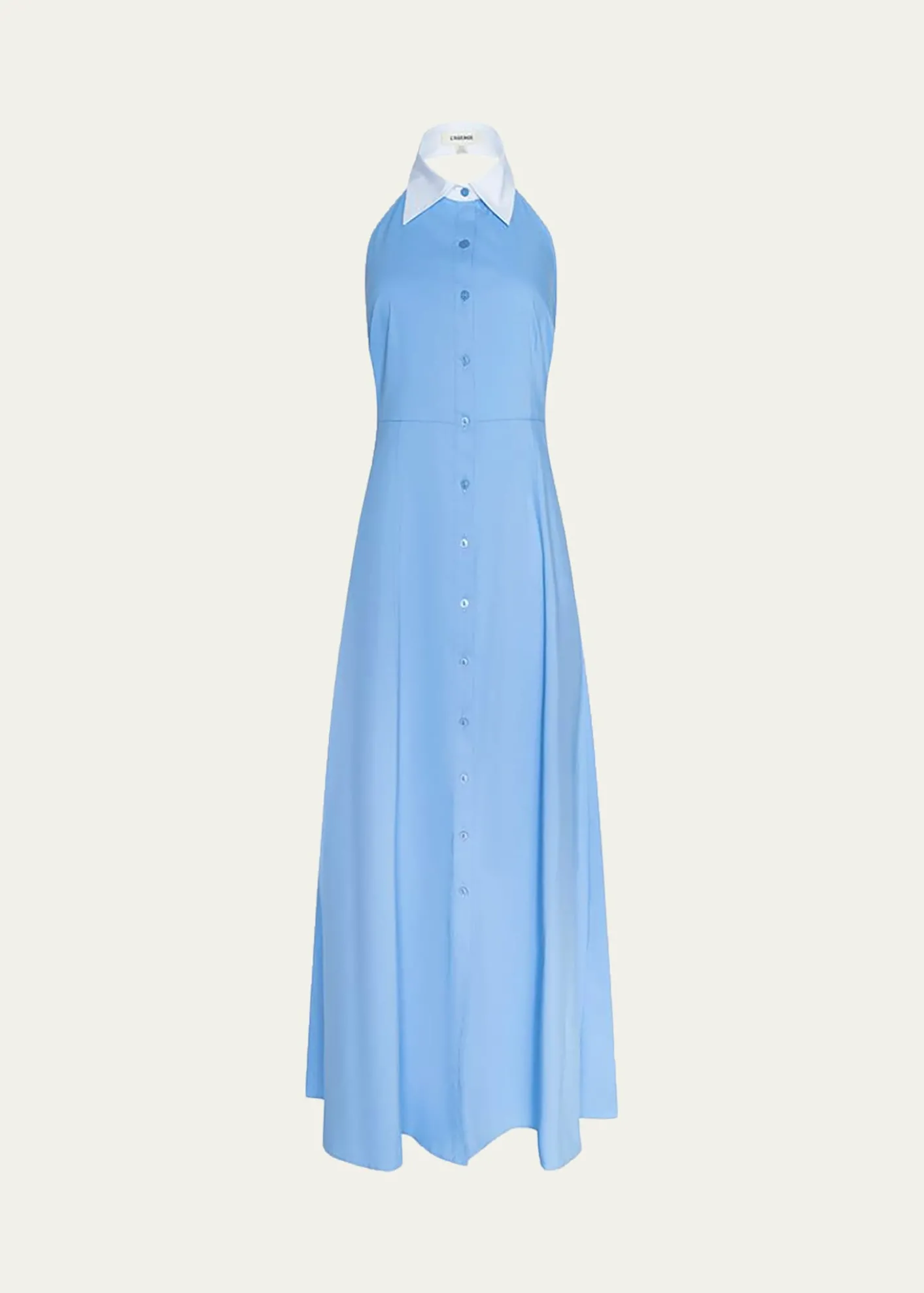 L'AgenceMaurie Cotton Poplin Halter Maxi Dress
