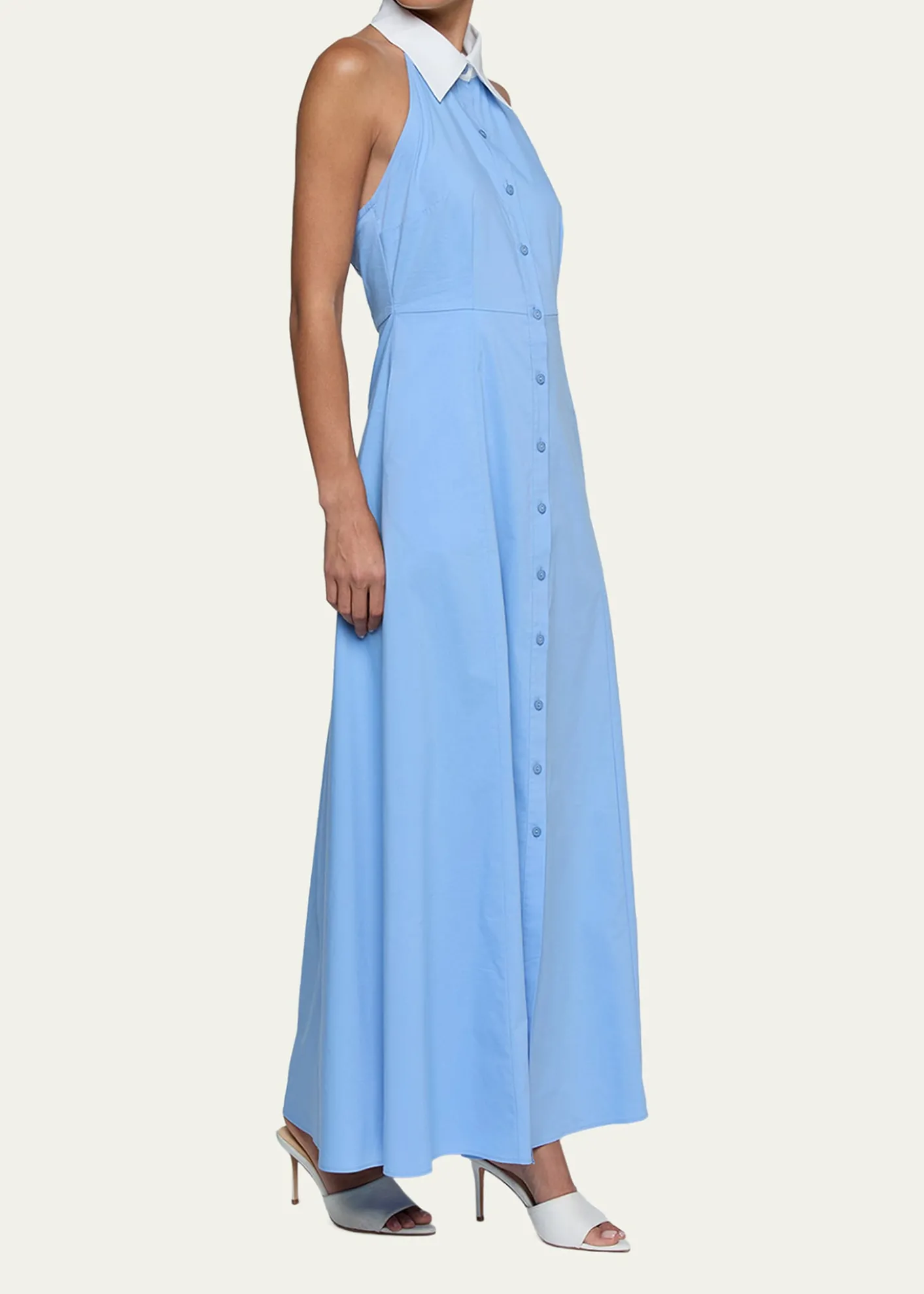 L'AgenceMaurie Cotton Poplin Halter Maxi Dress