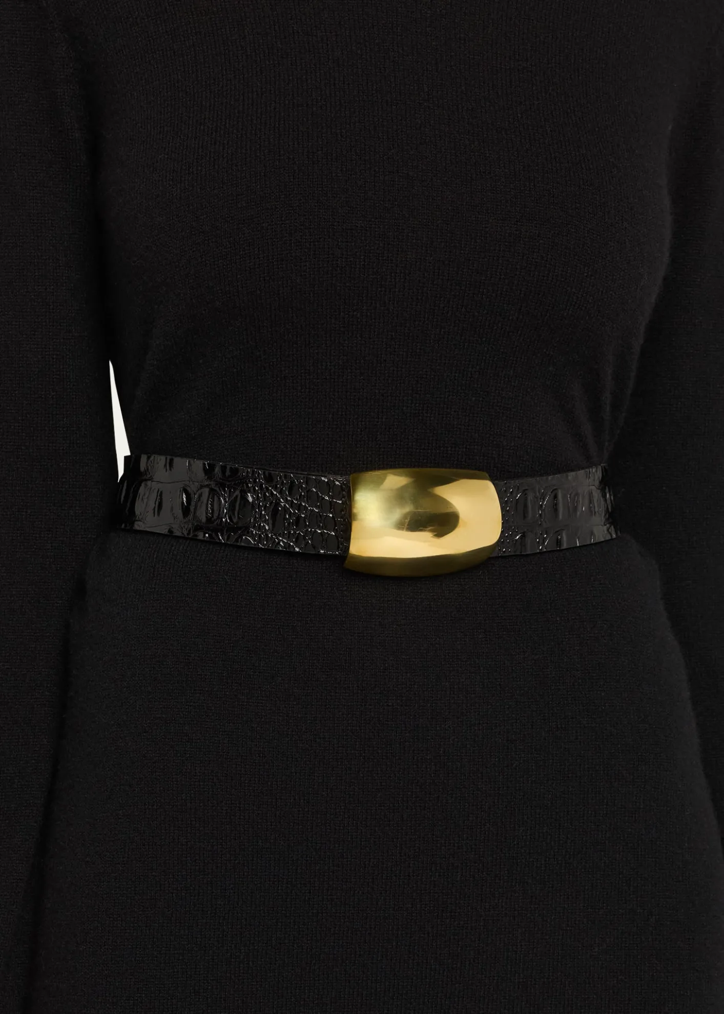 L'AgenceMilou Croc-Embossed Leather Belt
