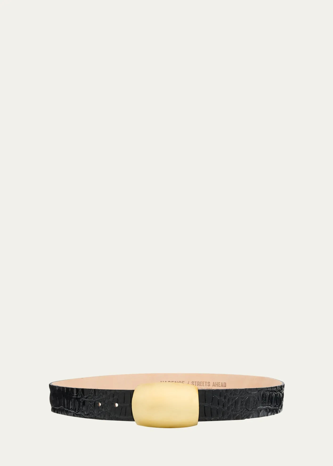 L'AgenceMilou Croc-Embossed Leather Belt