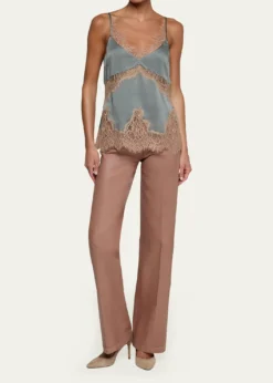 L'AgenceMitsu Lace-Trim Satin Camisole