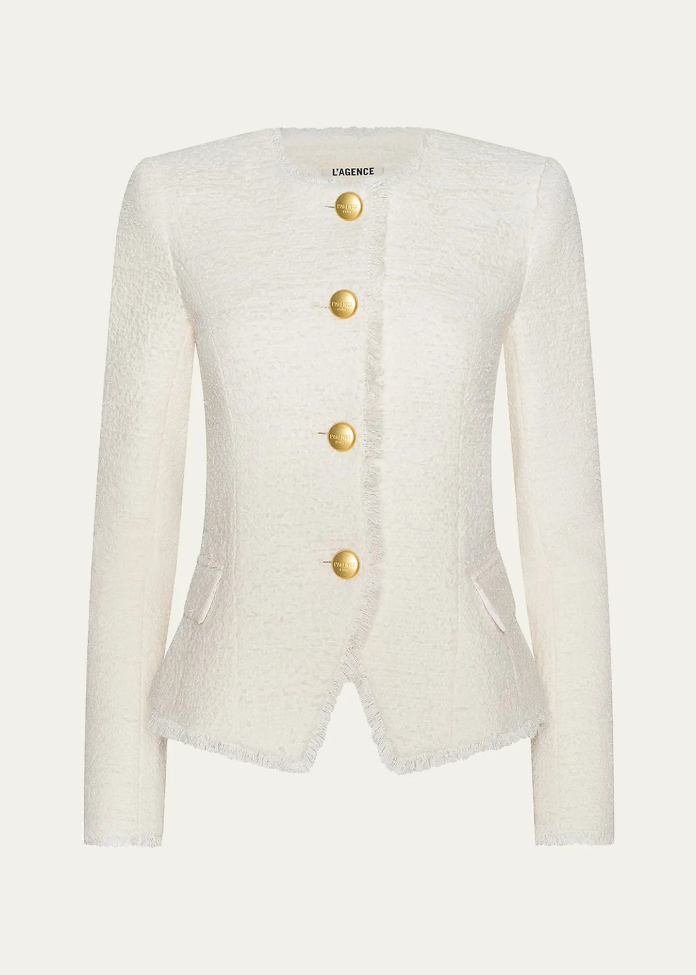 L'AgenceNerina Collarless Tweed Blazer