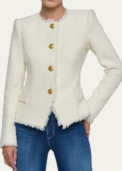 L'AgenceNerina Collarless Tweed Blazer