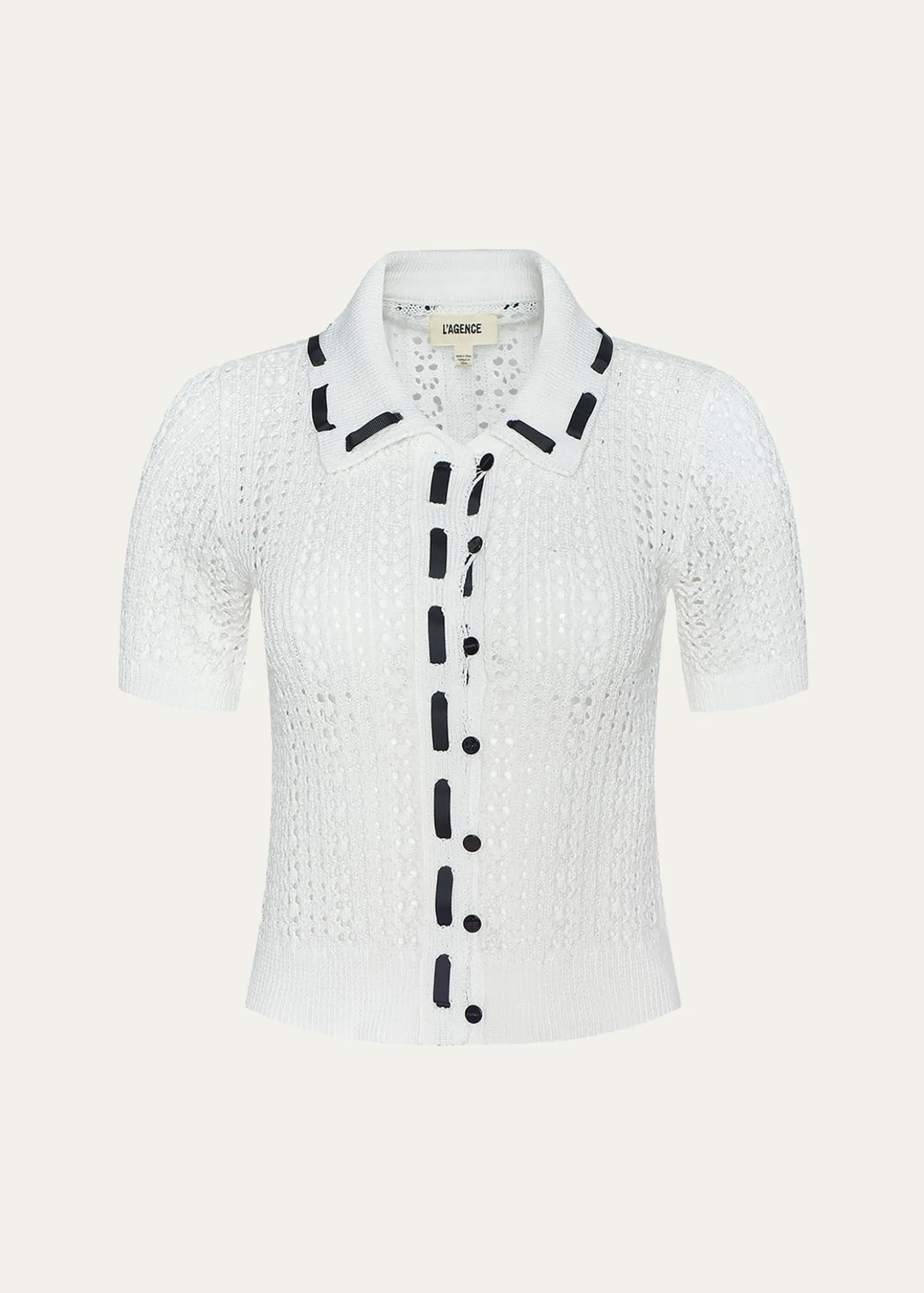 L'AgenceNinette Pointelle-Knit Cardigan
