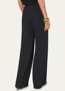 L'AgenceNova Mid-Rise Wide-Leg Pleated Pants