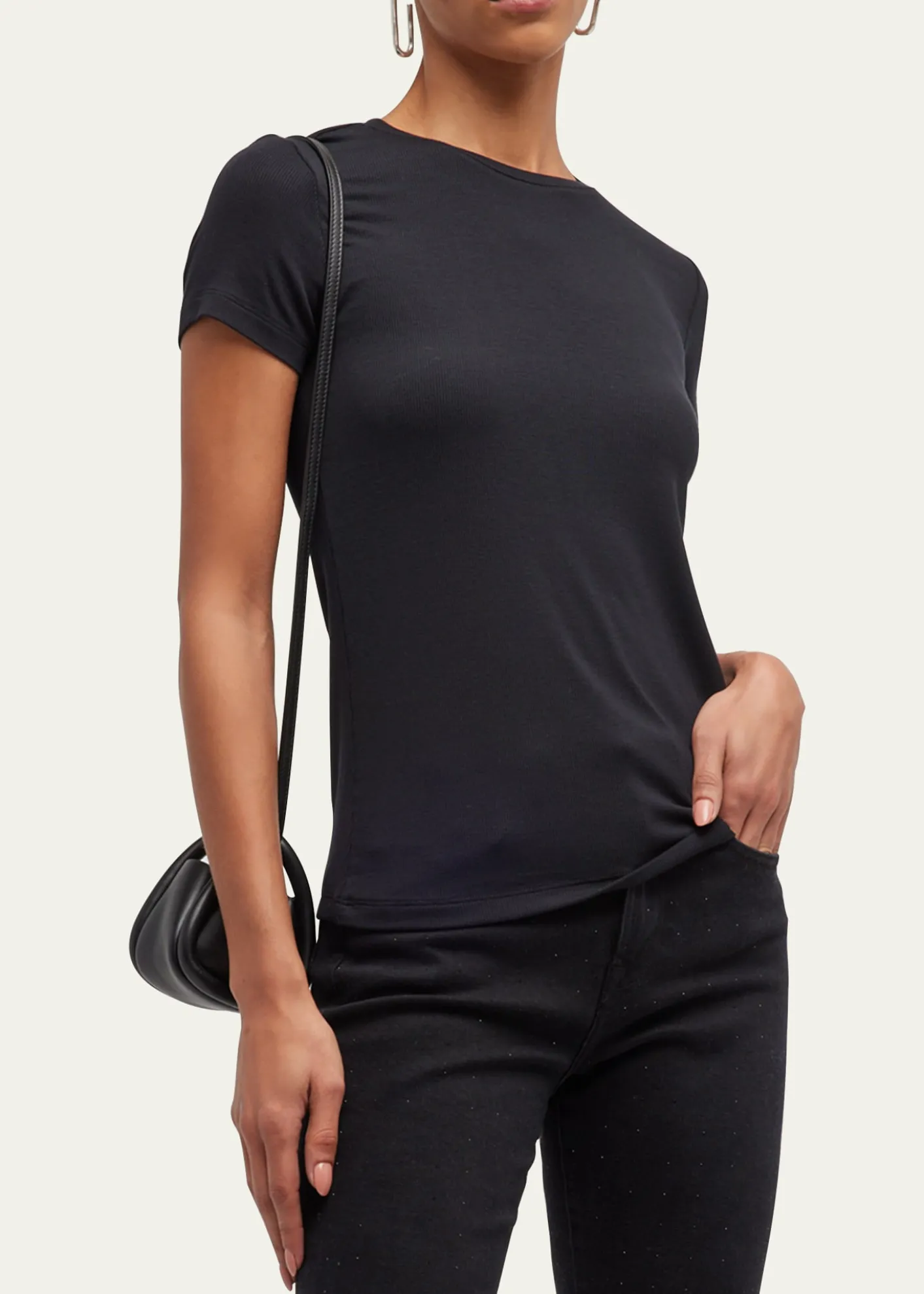 L'AgenceRessi Ribbed Short-Sleeve Tee