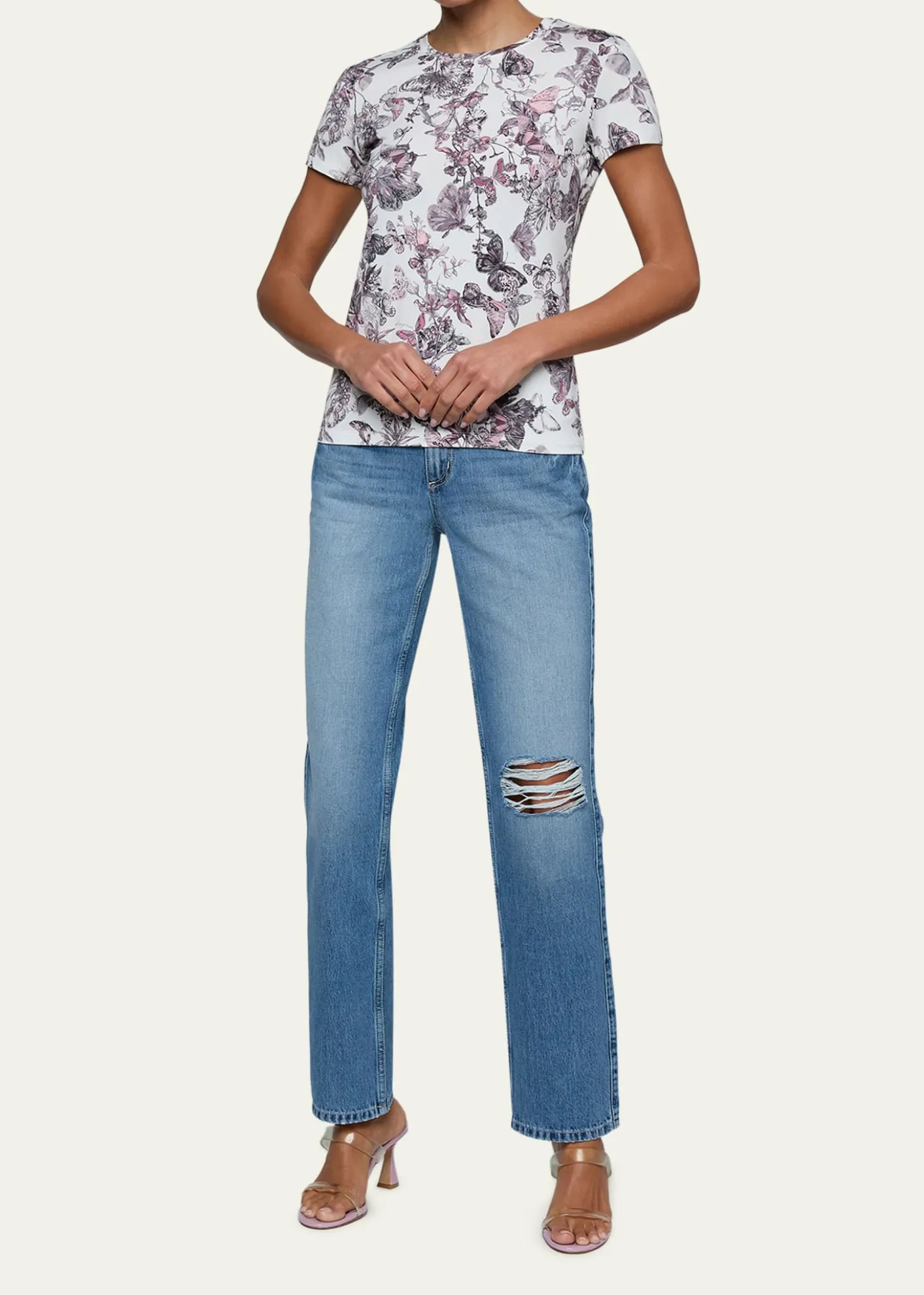 L'AgenceRessi Short-Sleeve Butterfly Vine Tee