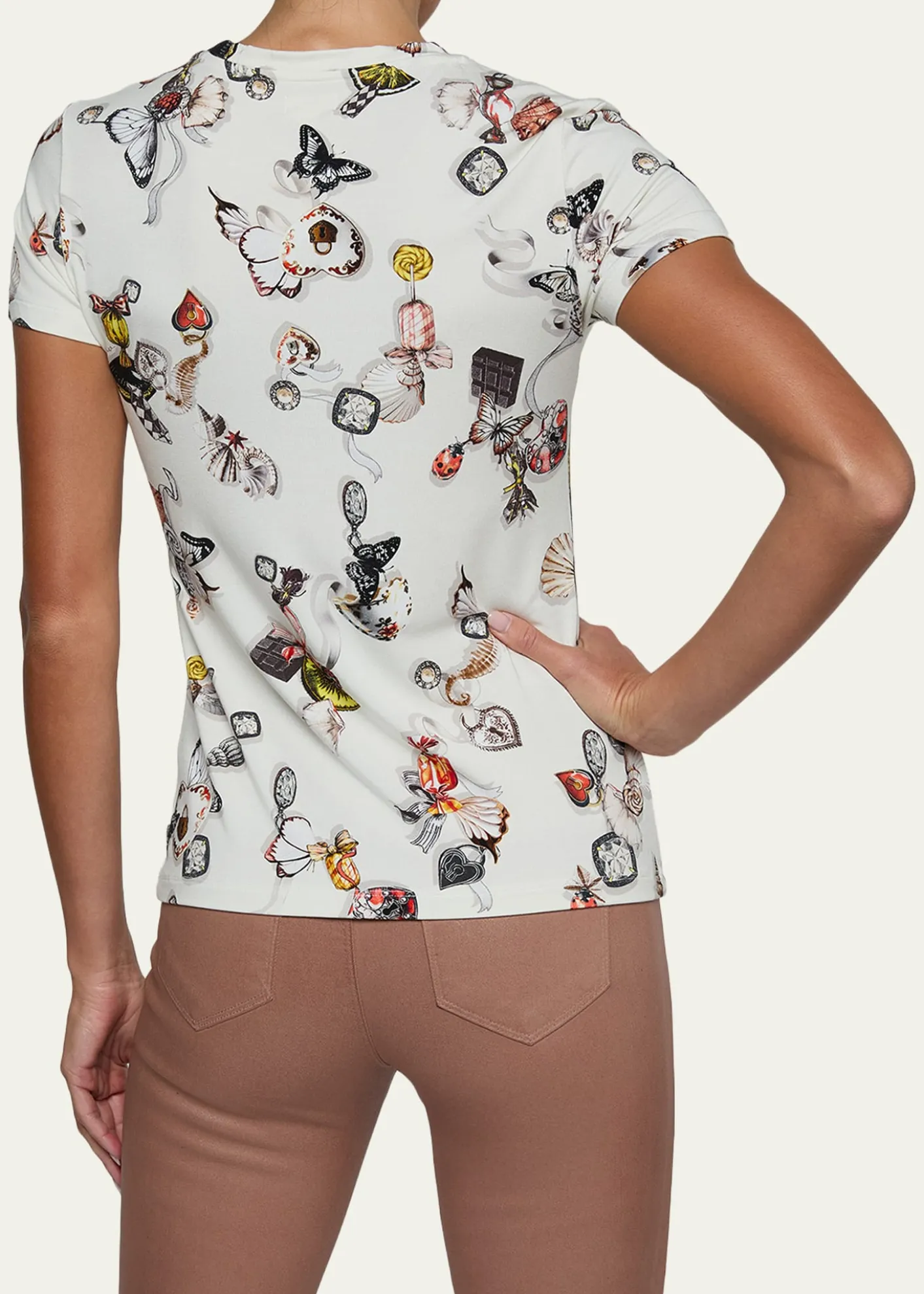 L'AgenceRessi Short-Sleeve Butterfly Charm Tee