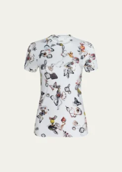 L'AgenceRessi Short-Sleeve Butterfly Charm Tee