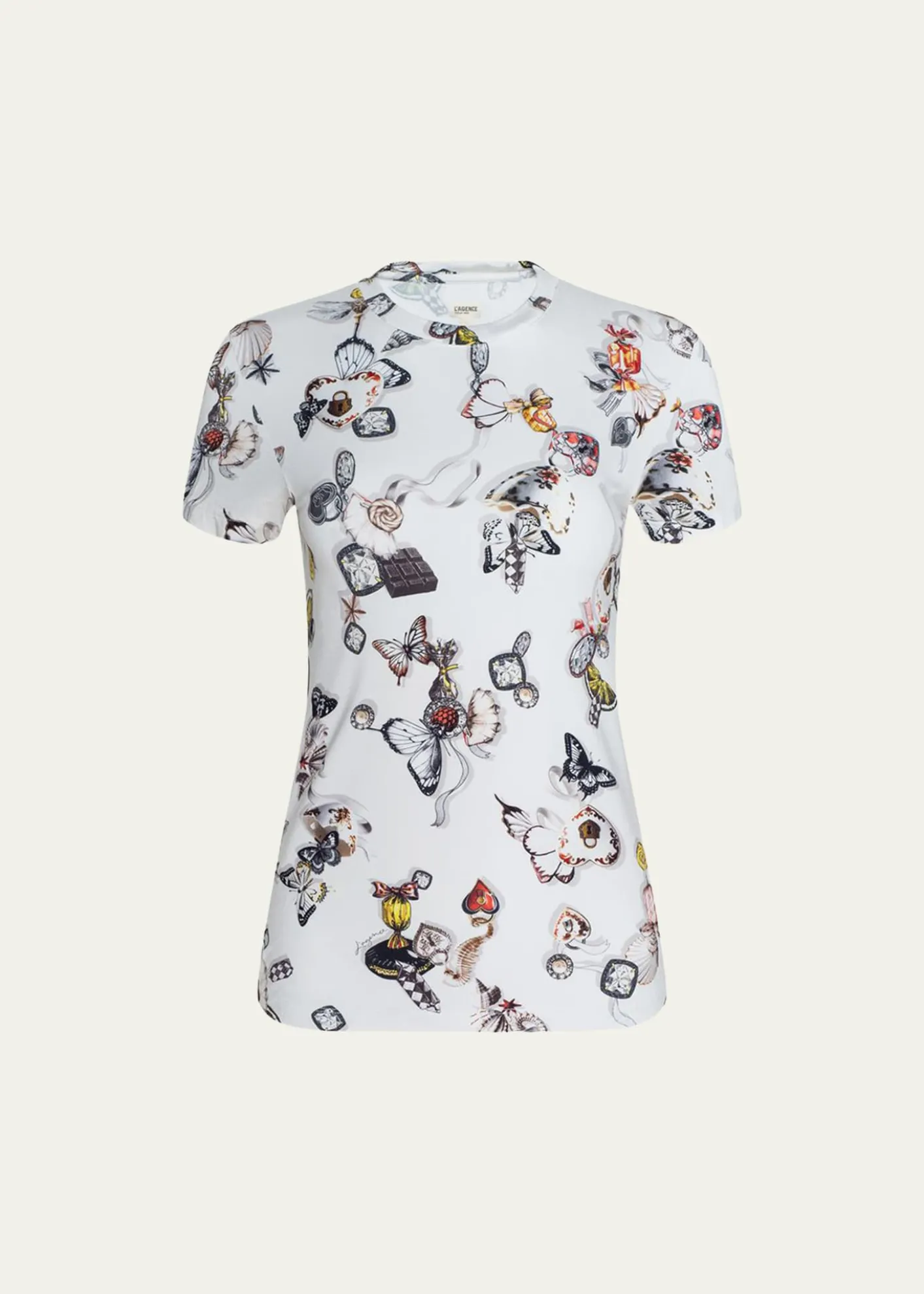 L'AgenceRessi Short-Sleeve Butterfly Charm Tee