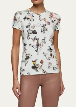 L'AgenceRessi Short-Sleeve Butterfly Charm Tee