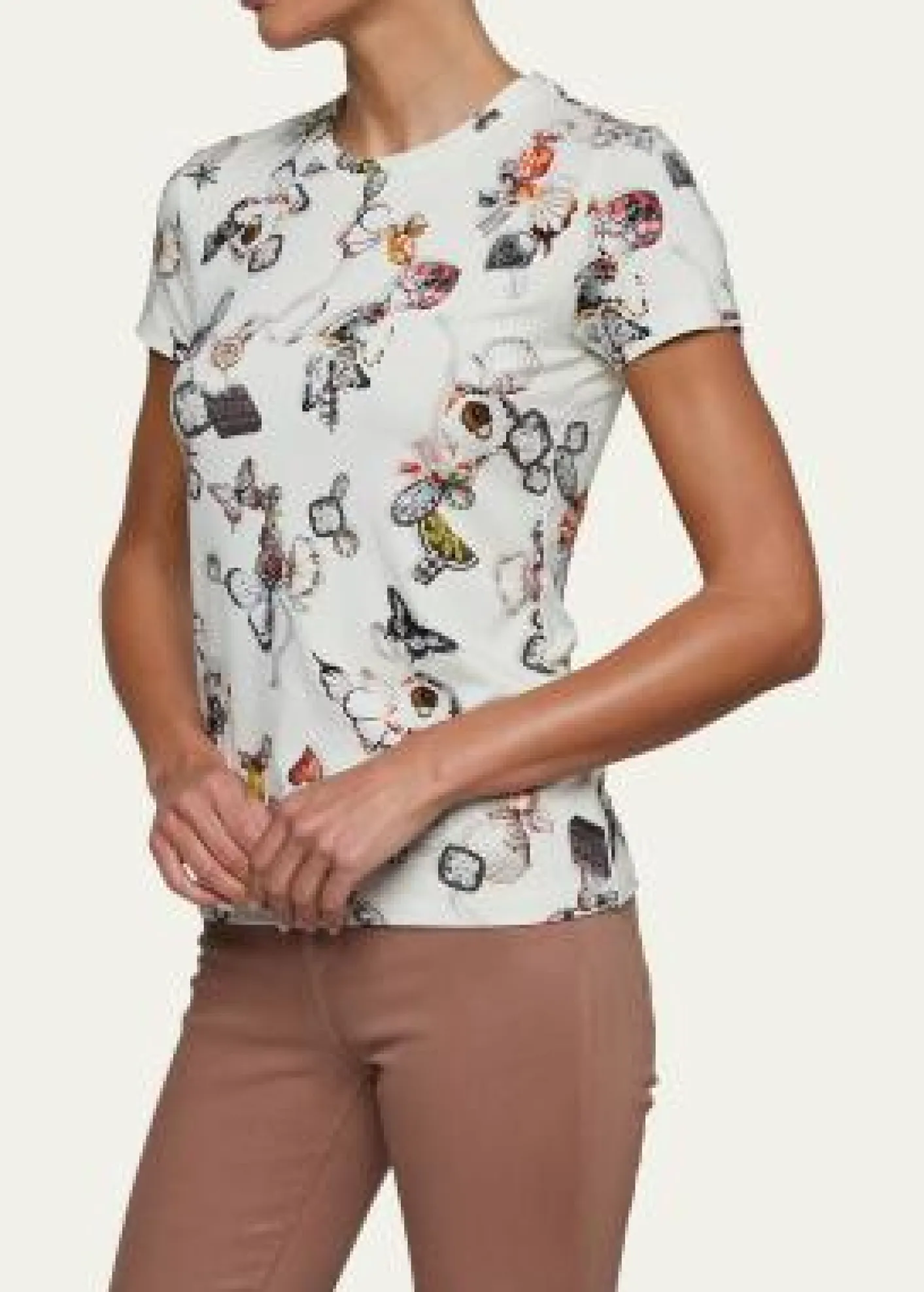 L'AgenceRessi Short-Sleeve Butterfly Charm Tee