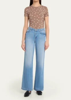 L'AgenceRessi Short-Sleeve Polka Dot Tee
