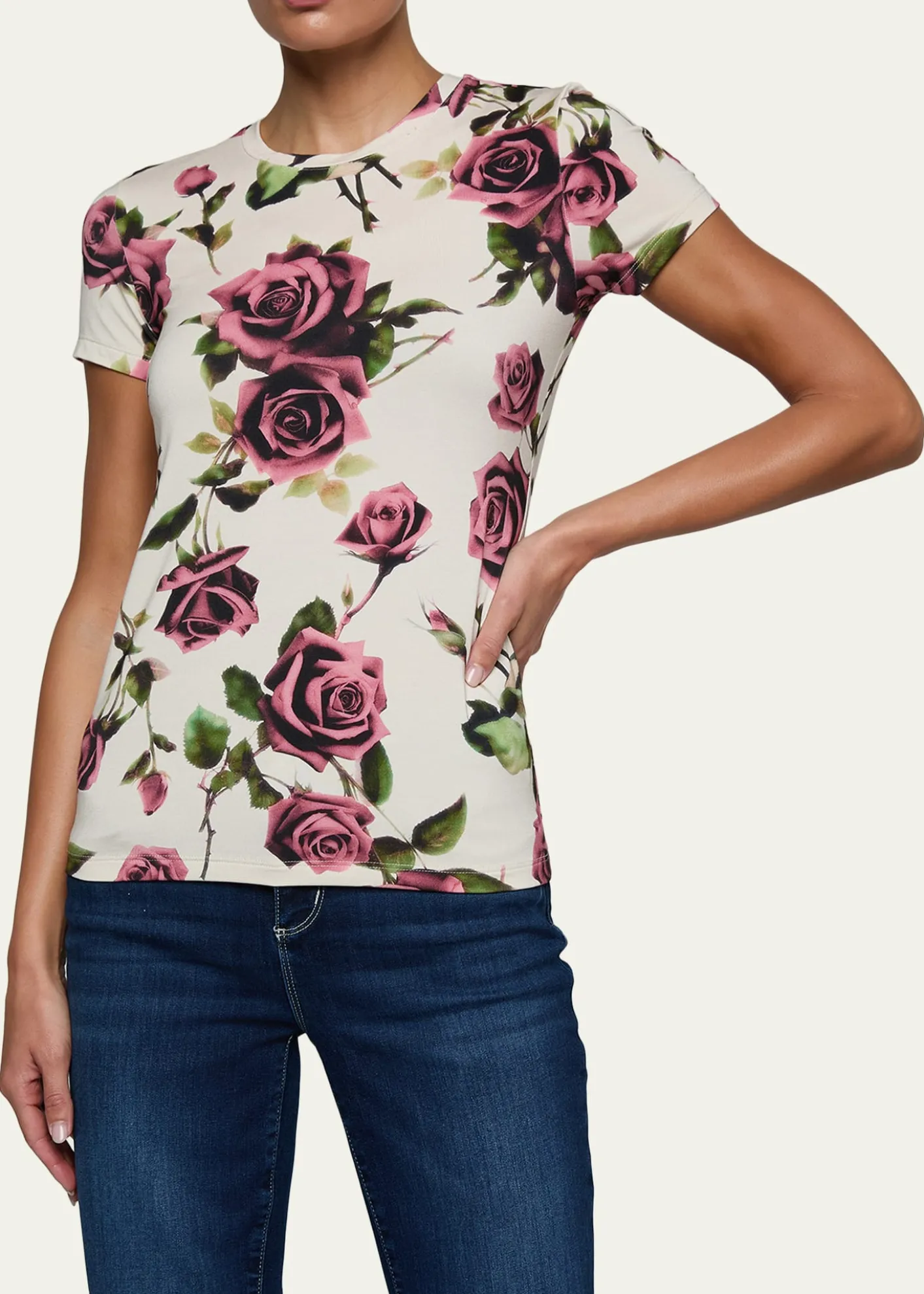 L'AgenceRessi Short-Sleeve Rose Tee