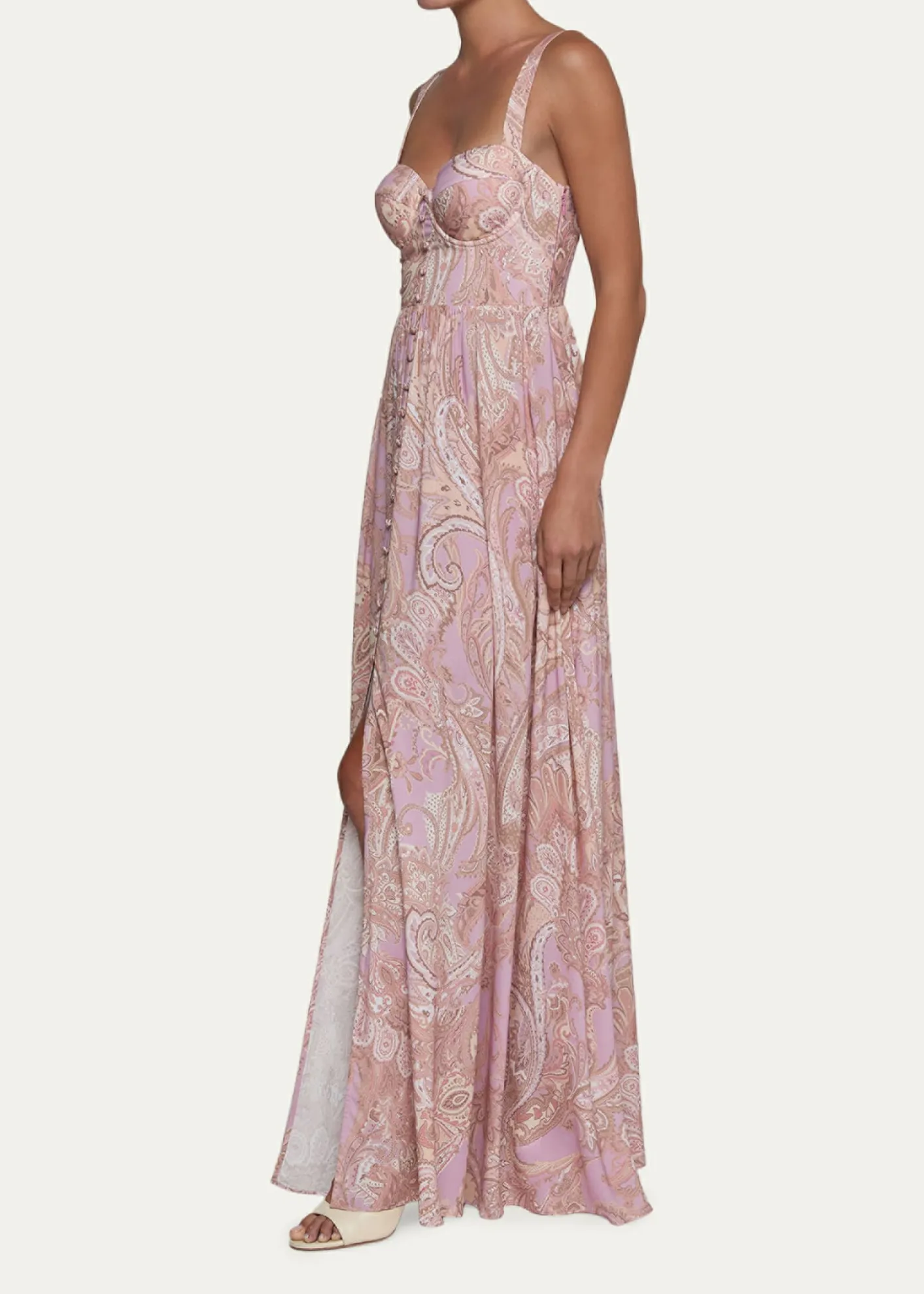 L'AgenceRosette Paisley-Print Sweetheart Maxi Dress