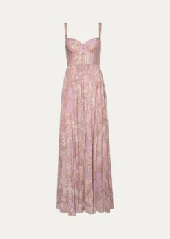 L'AgenceRosette Paisley-Print Sweetheart Maxi Dress