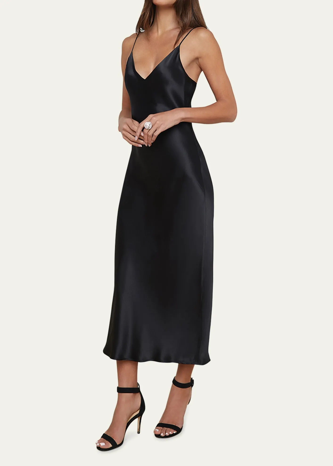 L'AgenceSeridie Mid-Length Silk Slip Dress