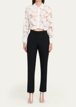 L'AgenceSeychelle Eyelet Embroidered Cropped Shirt