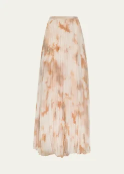 L'AgenceTorin Pleated Chiffon Maxi Skirt