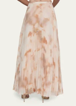 L'AgenceTorin Pleated Chiffon Maxi Skirt