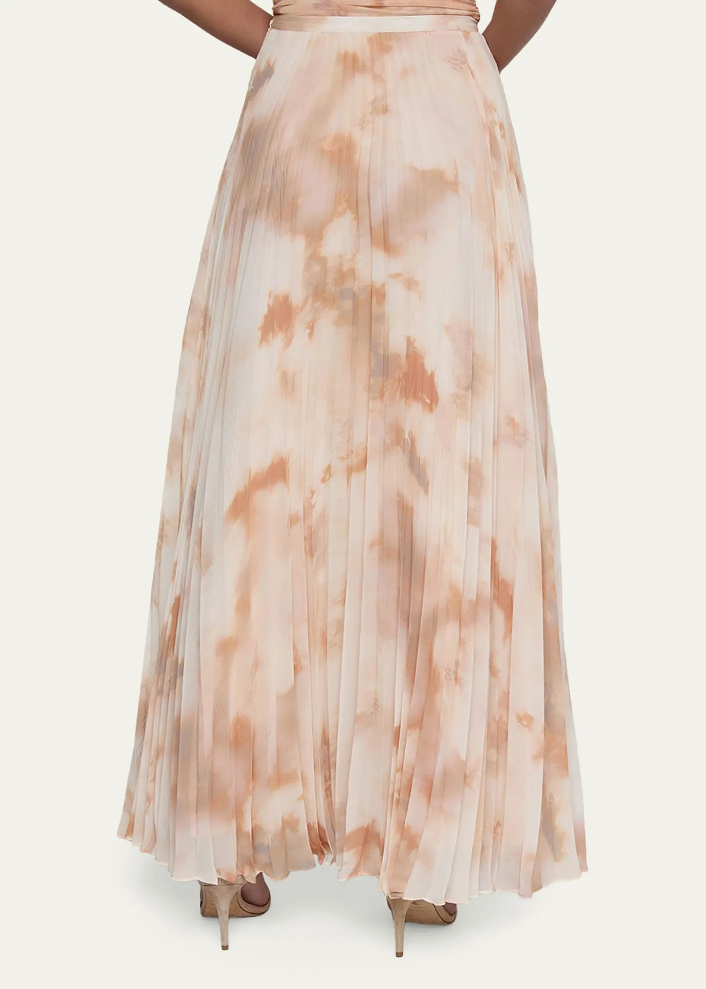 L'AgenceTorin Pleated Chiffon Maxi Skirt