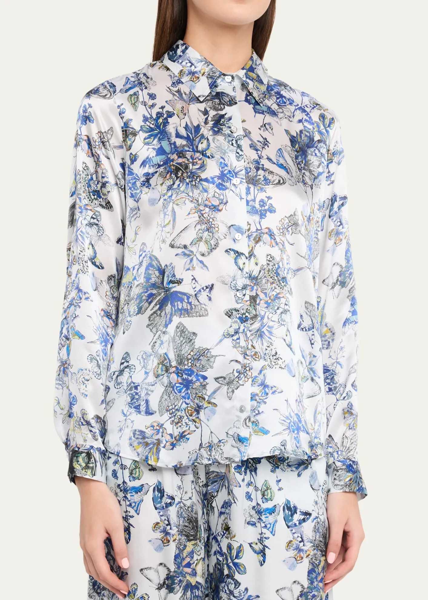 L'AgenceTyler Silk Button-Front Blouse