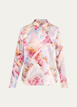 L'AgenceTyler Silk Button-Front Blouse
