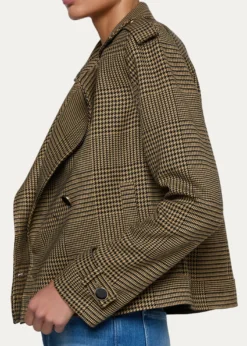 L'AgenceXoey Houndstooth Cropped Trench Coat