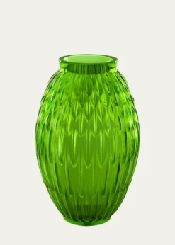 LaliqueGreen Meadow Plumes Vase
