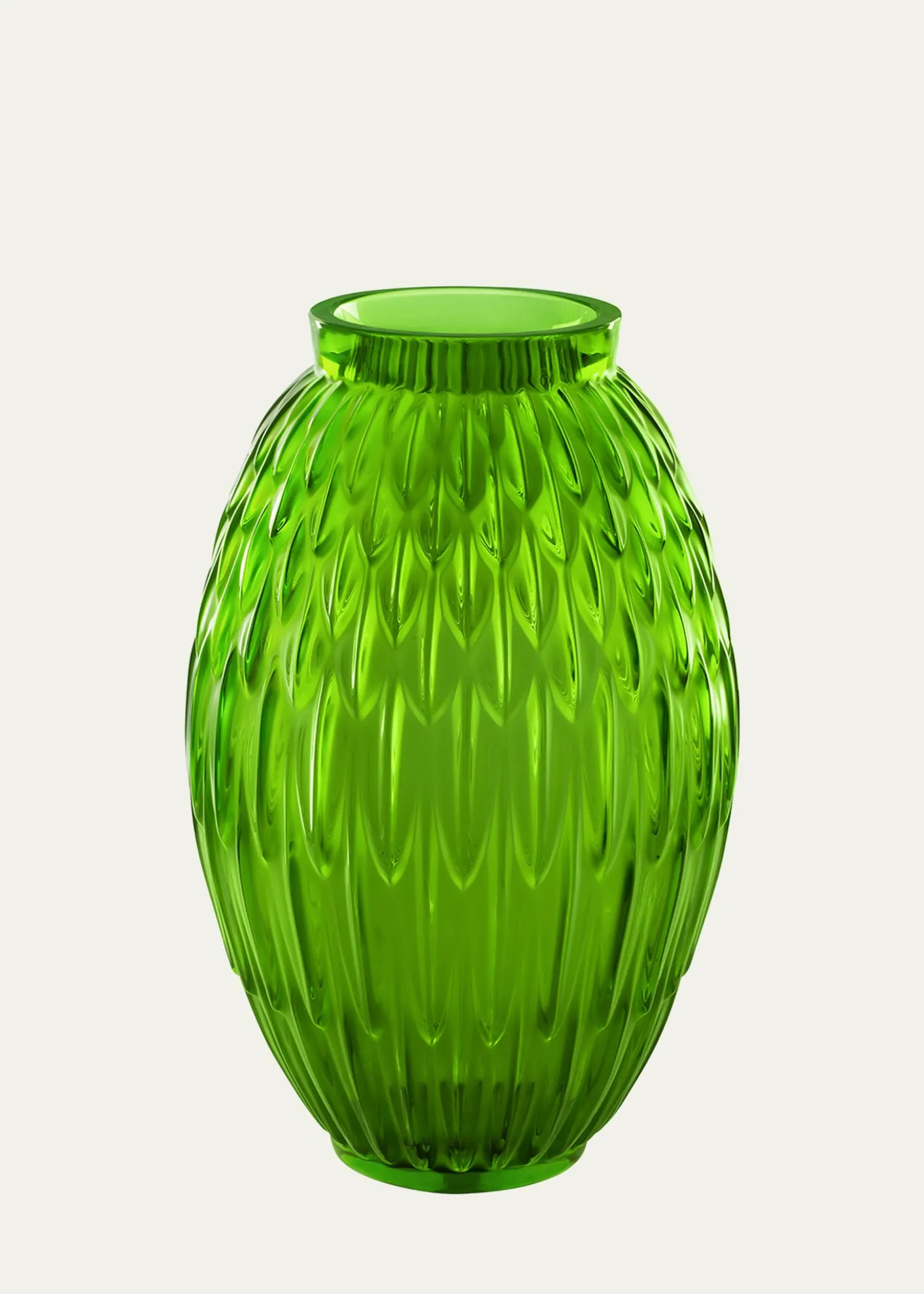 LaliqueGreen Meadow Plumes Vase
