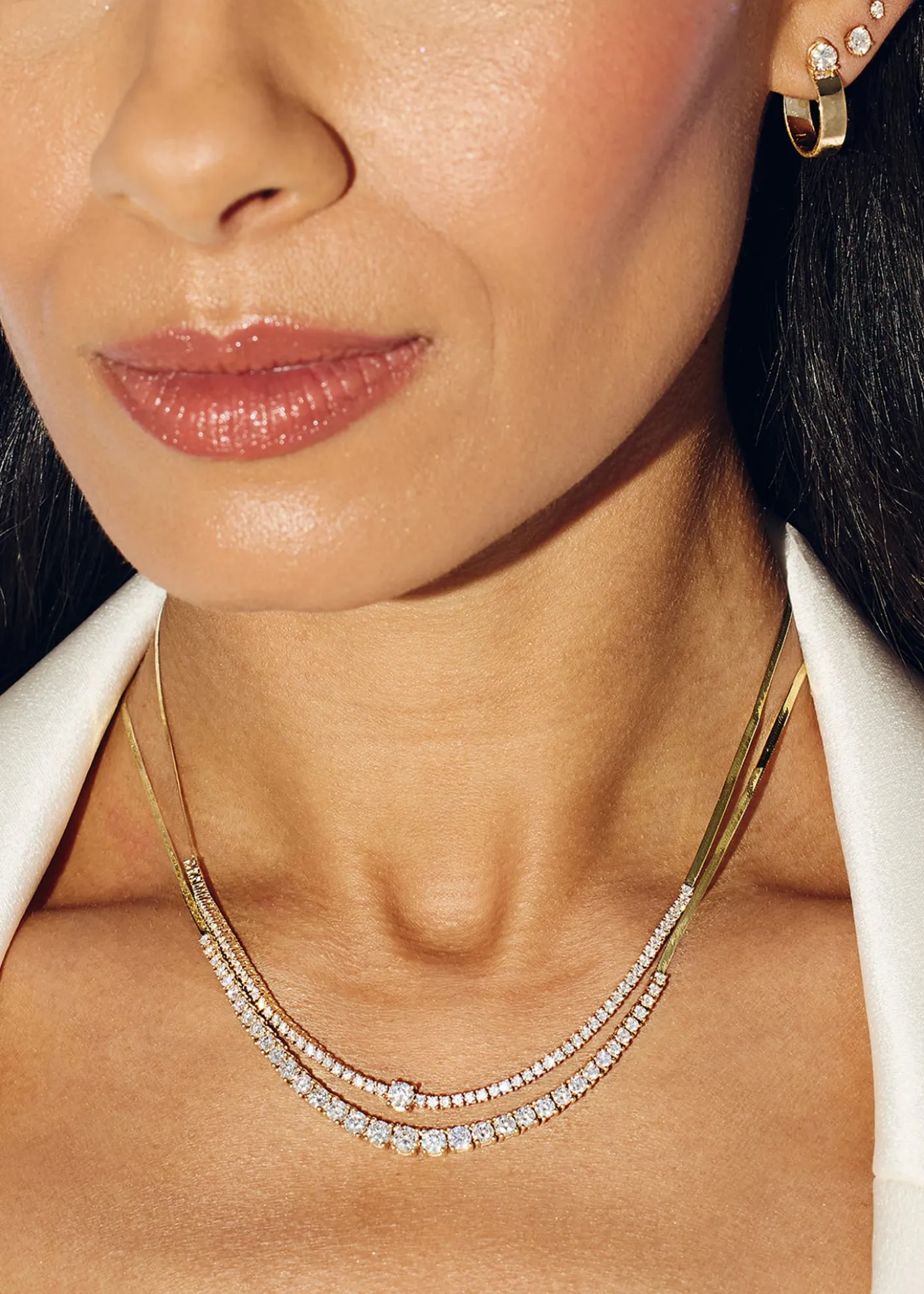 LanaFlawless Herringbone Diamond Tennis Necklace