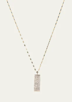 LanaFlawless 14k Diamond Pavé Dog Tag Pendant Necklace