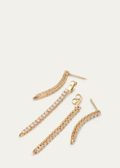 LanaFlawless 14K Gold Graduating Diamond Tennis Earrings