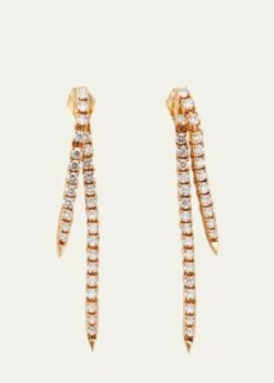 LanaFlawless 14K Gold Graduating Diamond Tennis Earrings