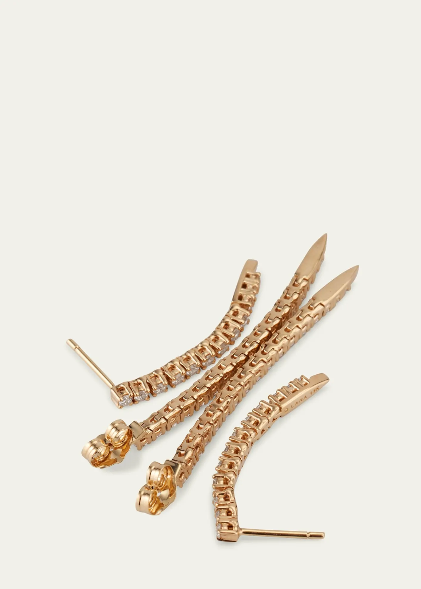 LanaFlawless 14K Gold Graduating Diamond Tennis Earrings