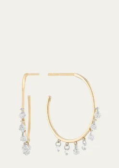 LanaFloating Diamond 14K Gold Hoop Earrings