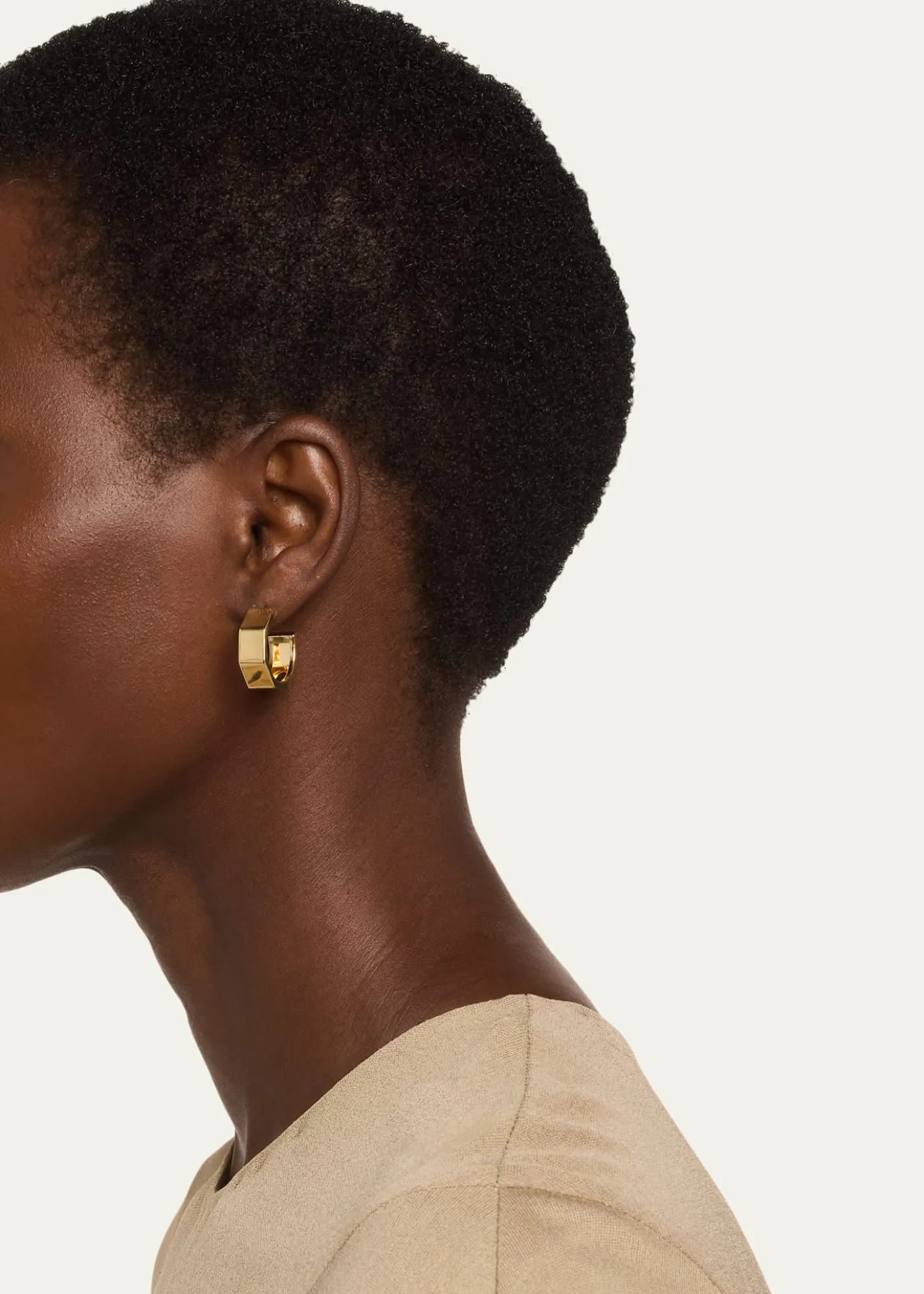 LanaHollow Rock Hoop Earrings, 22mm