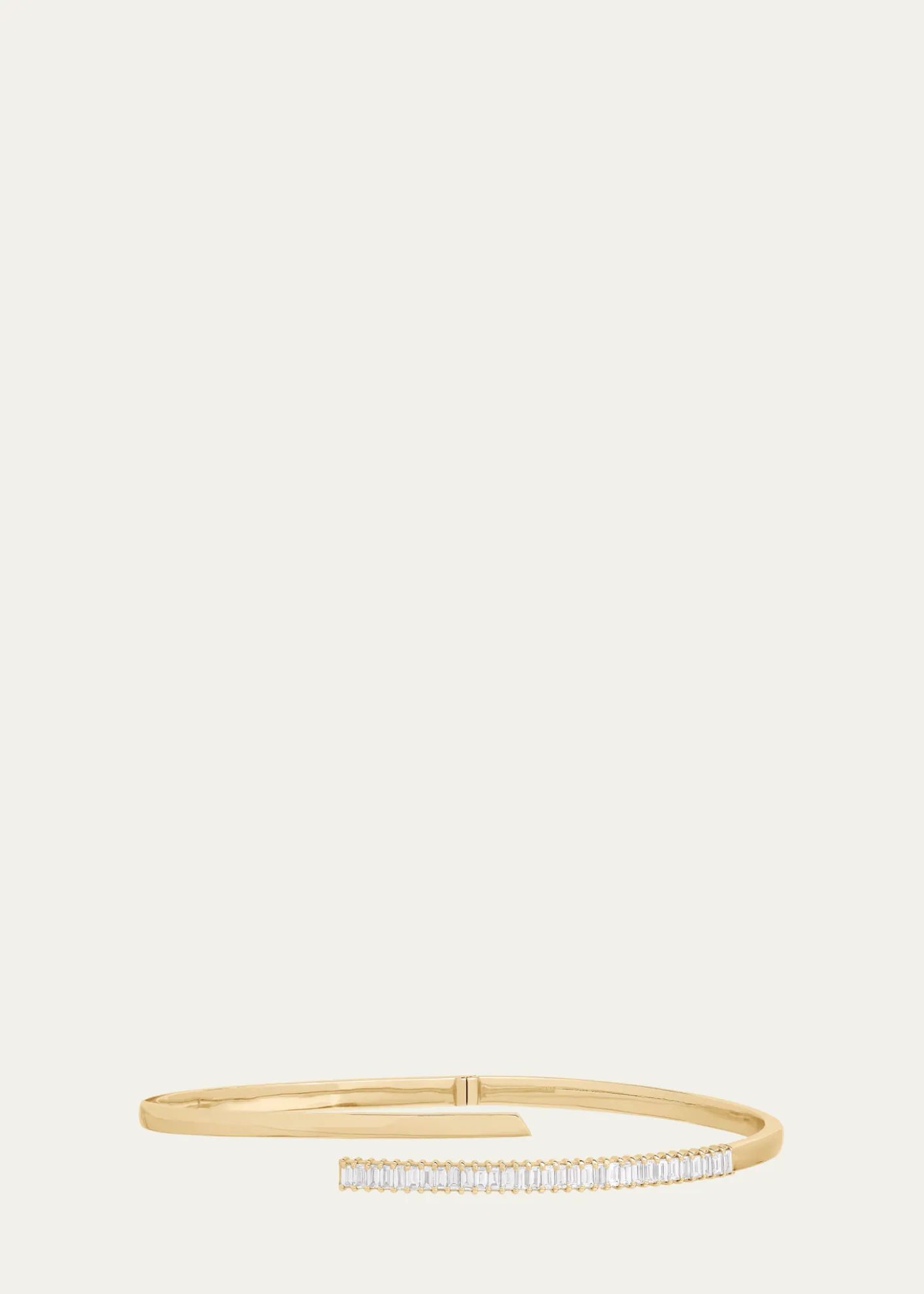 Lana14K Gold Criss Cross Baguette Diamond Bangle Bracelet