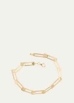 Lana14K Gold Laser Open Interlocking Rectangle Bracelet
