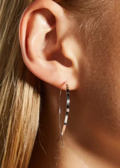 Lana14K Gold Small Flat Diamond Hoop Earrings