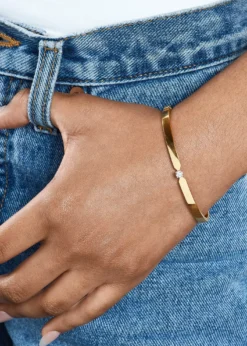 Lana14K Gold Vanity Solo Faux Tension Diamond Bangle