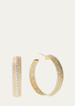 Lana14K Curved Mega Flawless Hoop Earrings, 30mm