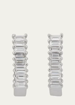 Lana14K Gold Baguette Diamond Huggie Earrings, 0.5 tcw