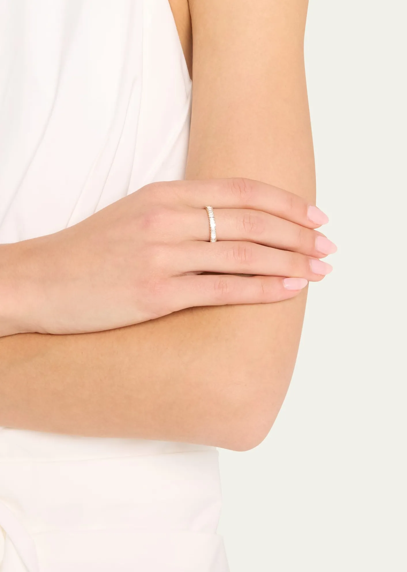 Lana14K Gold Baguette Diamond Stackable Ring